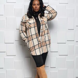 Plaid Sherpa Jacket for Women